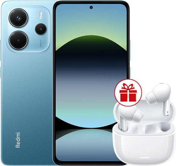 Xiaomi Redmi Note 14 8GB/256GB wersja międzynarodowa (niebieski) + słuchawki Xiaomi Redmi Buds 6 Lite (biały) w promocji