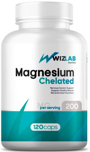 Витамины, минералы WizLab Nutrition Magnesium Chelated 200 mg