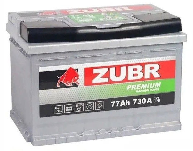 

Автомобильный аккумулятор Zubr Premium R+ (77 А·ч)