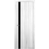 Межкомнатная дверь Юркас Stark ST12 ДО 80x200 (сонома светлый/lacobel черный лак)