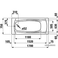 Ванна Laufen Palladium 170x75 [225110]
