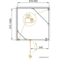 Душевой уголок Cezares CRYSTAL-S-A-1-100-C-Cr-L/R