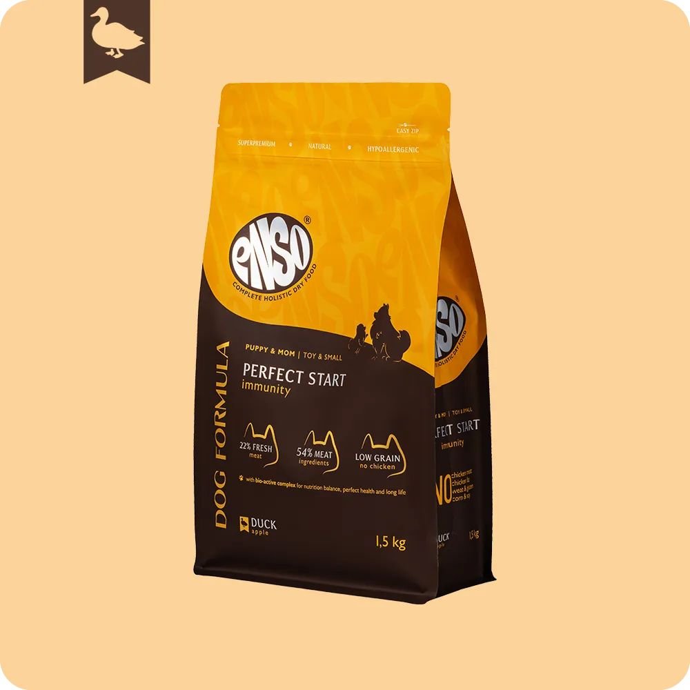 

Сухой корм для собак Enso DF Perfect Start Для щенков утка яблоко 020/251192 1.5 кг