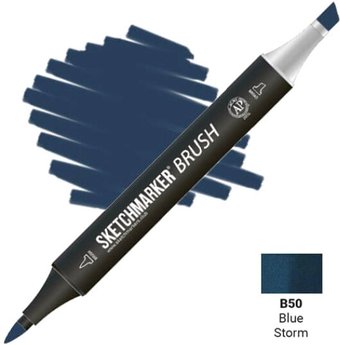 Sketchmarker Brush Двусторонний B50 SMB-B50 (синий шторм)