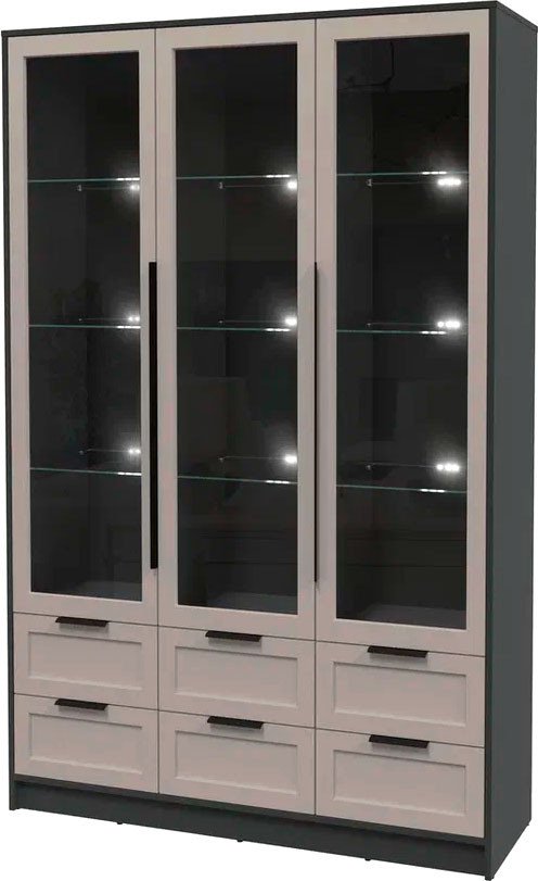 

Шкаф-витрина Интерлиния Концепт Тренд КТ-ШВ3 с подсветкой (антрацит/луна)