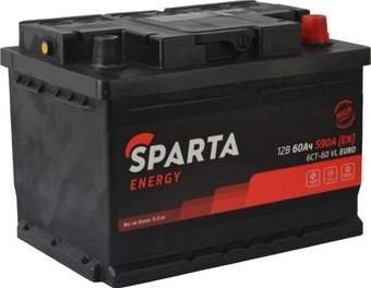 Автомобильный аккумулятор Sparta Energy 6CT-60 VL Euro (60 А·ч)