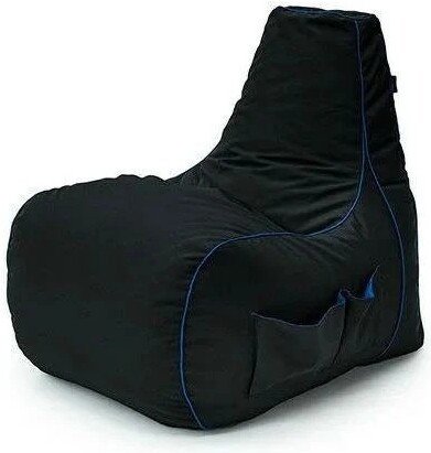 Кресло-мешок Dunes Игровое Брут (черный/синий кант)