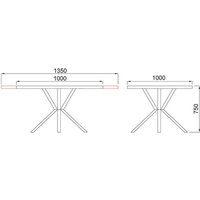 Кухонный стол Listvig Vega 100-135x75 (камень темный/черный)