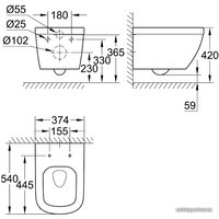 Унитаз подвесной Grohe Euro 3932800H (без сиденья)