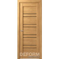 Межкомнатная дверь Юркас Deform D15 ДО 60x200 (дуб шале натуральный/lacobel черный лак)