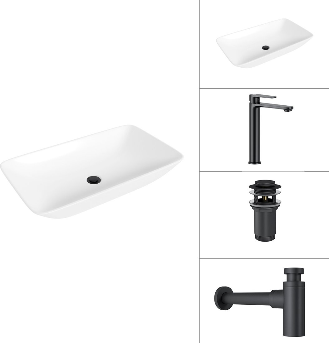 

Умывальник Lauter 21886 + Moon 21СК8691BS + сифон 21635B + дон.клапан 21190B (черный матовый)