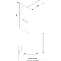 Душевая стенка Adema Риббер 120 Walk-In (черный)
