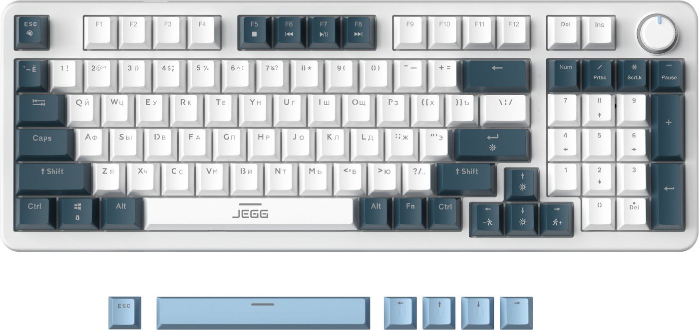 Клавиатура JEGG ZA98 White Navy Blue (TNT Red)