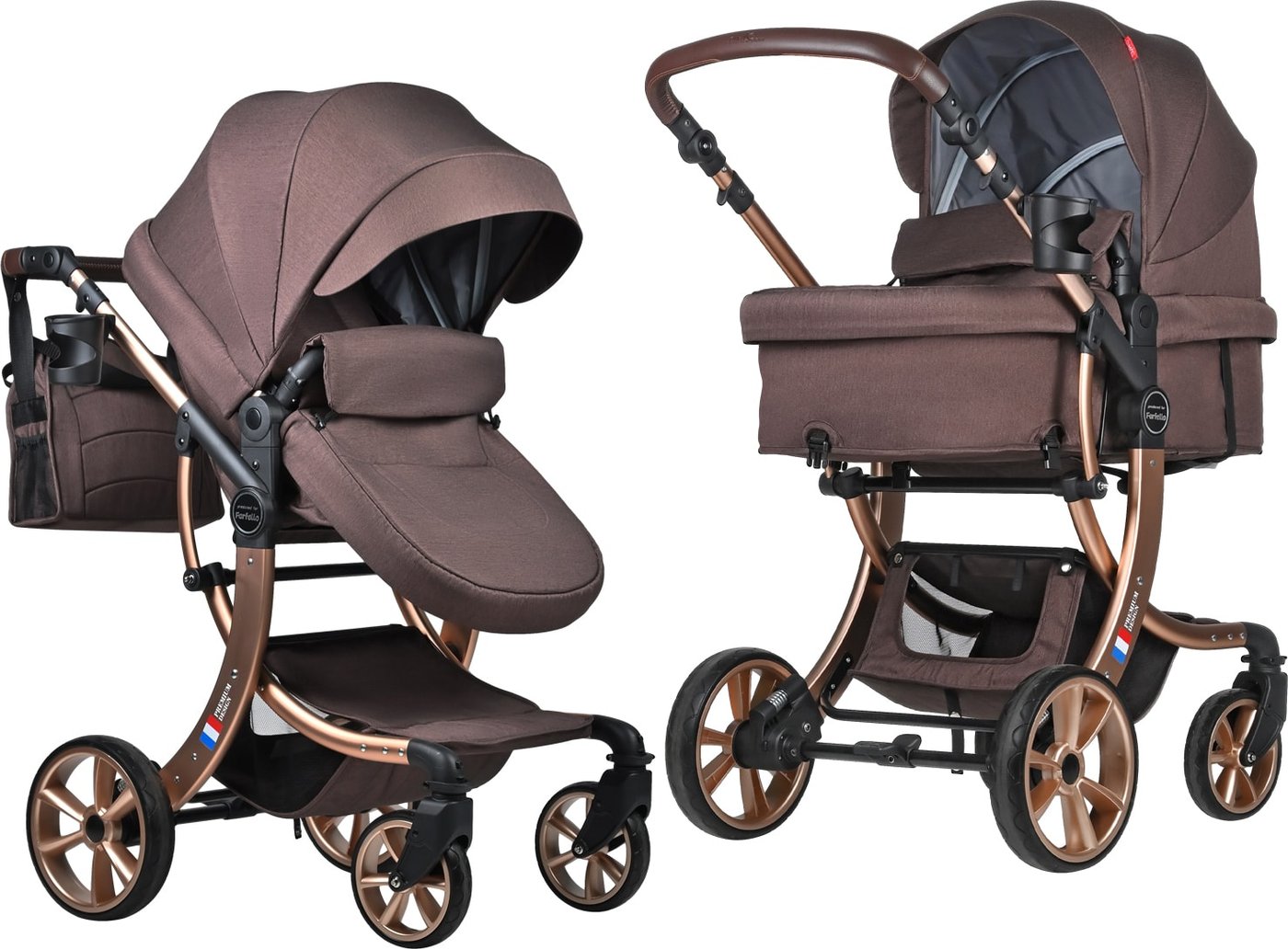 

Универсальная коляска Aimile Original New (2 в 1, шоколадный, золотистая рама)