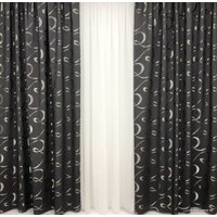 Комплект штор ИП Романович Е.Ю. Blackout на ленте 2x2.5 м (черный/белый, 2 шт)