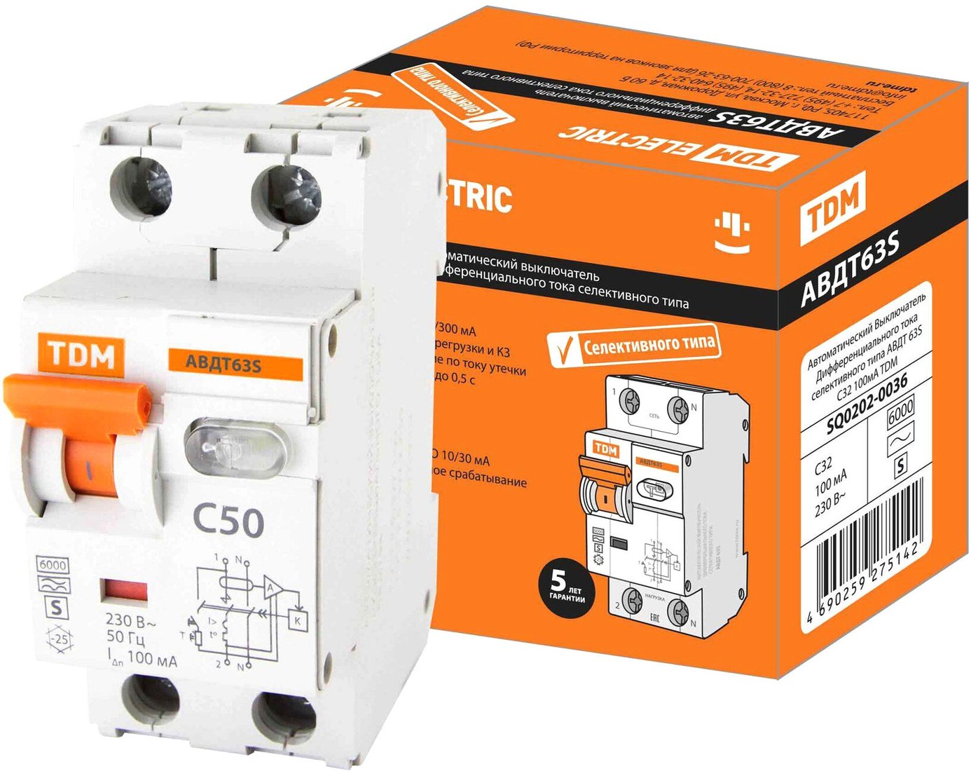 

Дифференциальный автомат TDM Electric SQ0202-0038