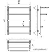 Полотенцесушитель Laris Стандарт ЧК П5 500x660 с полкой Э, правый