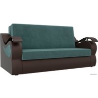 Диван Лига диванов Меркурий 120 106350 (велюр/экокожа, бирюзовый/коричневый)