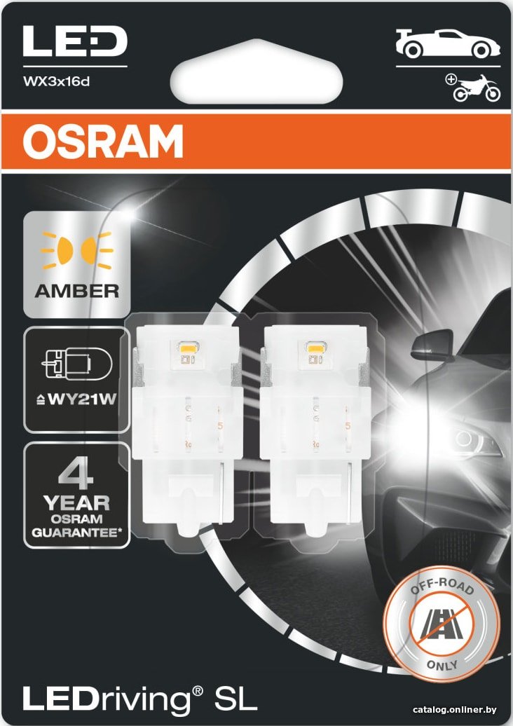 Светодиодная лампа Osram WY21W LEDriving Amber 2шт
