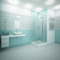 Душевой уголок Метакам City Trend White 90x90x185 556637 (текстурированное стекло, без поддона)