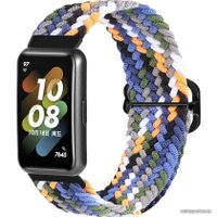 Ремешок Rumi Wick из плетеного нейлона для Huawei Band 7 (темный микс)