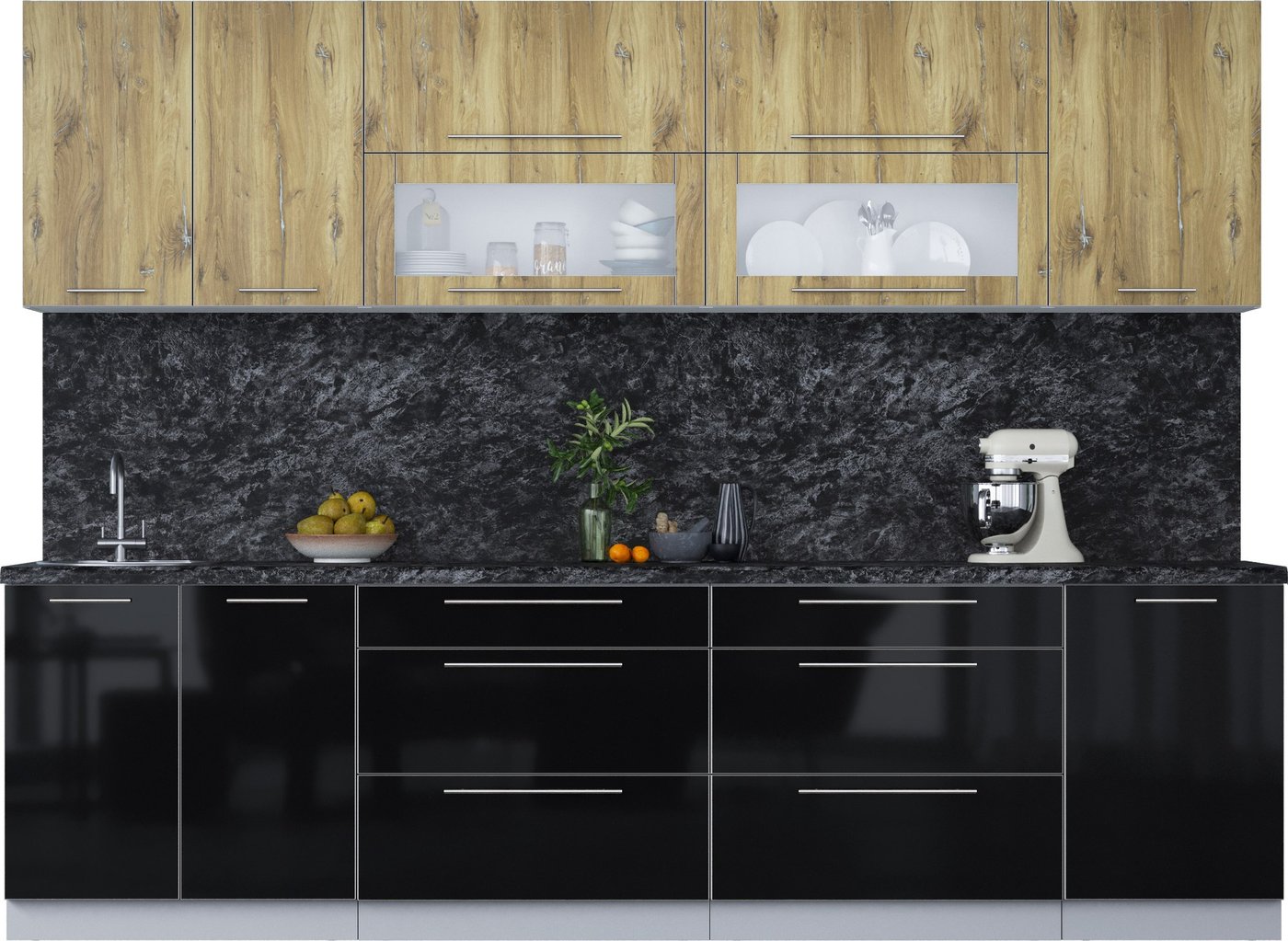 

Кухонный модуль Интерлиния Мила Пластик 2.9 В (дуб эпоксид/черный/кастилло темный)