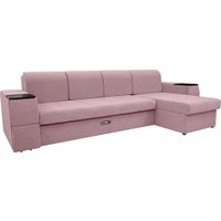 Угловой диван Сириус Лидер-13 с оттоманкой ППУ 330x165 (Eva 14 велюр темно-розовый)