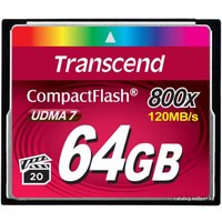 Карта памяти Transcend 800x CompactFlash Premium 64GB (TS64GCF800)