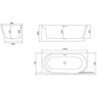 Ванна BelBagno BB410 150x78 (правая)