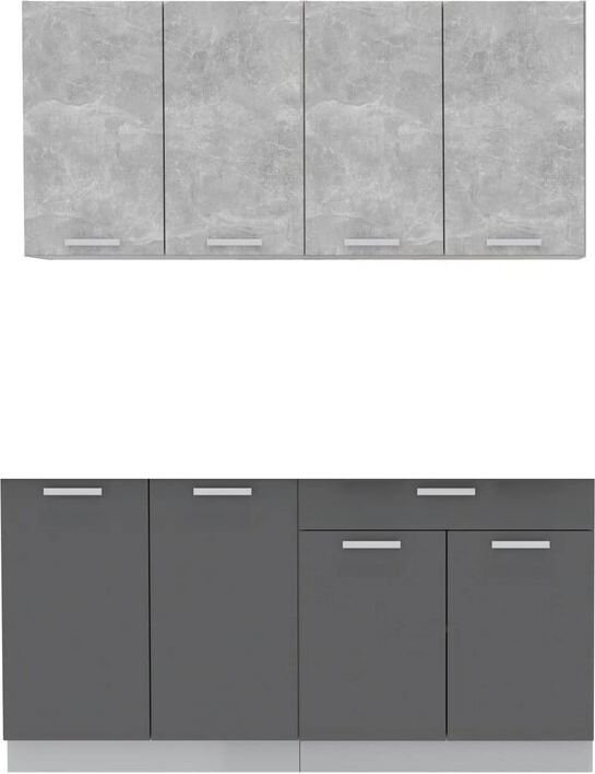 

Готовая кухня Интерлиния Мила Лайт 1.6 без столешницы (бетон/антрацит)