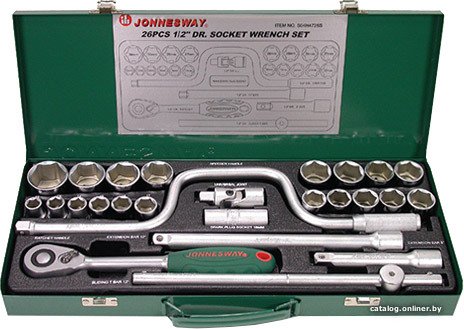 Набор трещотка с головками Jonnesway S04H4726S 26 предметов
