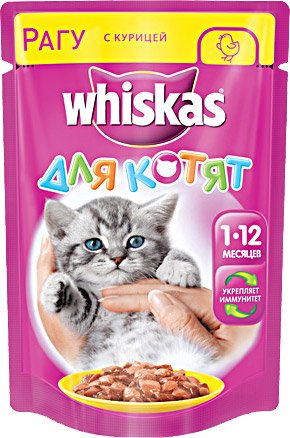 

Пресервы Whiskas Рагу с курицей для котят 0.085 кг