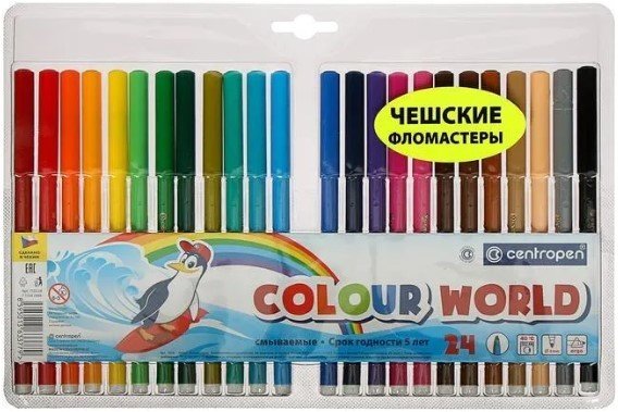 

Фломастеры Centropen Цветной мир Пингвины 7550/24 TP (24 шт)