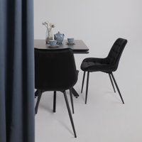 Кухонный стол Lepremo AV 2111 МДФ+керамика раздвижной 1200-1800x800 (черный матовый Shakespeare/черный)