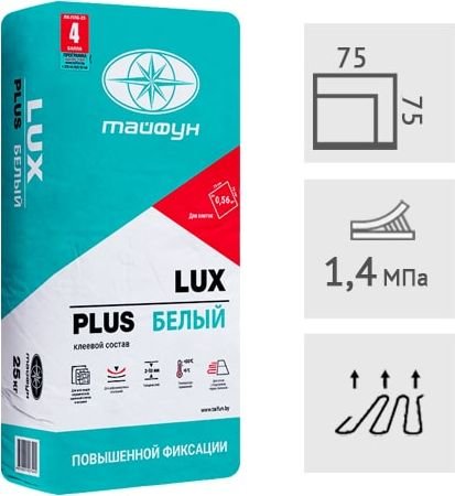 

Клеевая смесь Тайфун Lux Plus усиленной фиксации (25 кг, белый)