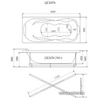 Ванна Triton Цезарь 180x80 Люкс Flat (с гидромассажем)