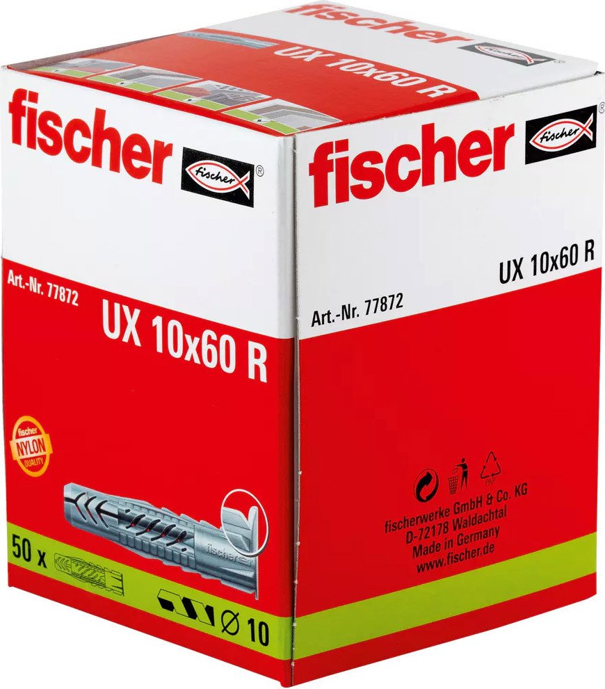 

Дюбель универсальный Fischer UX 10 x 60 R 77872 (50 шт)