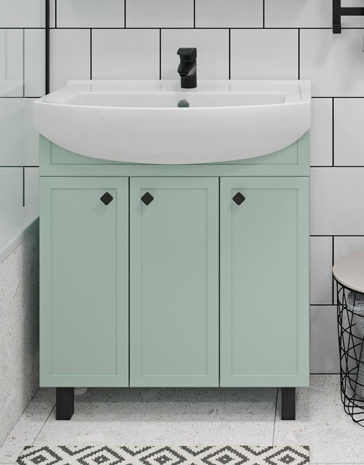 

Runo Тумба под умывальник Римини 75 (напольная, мята)