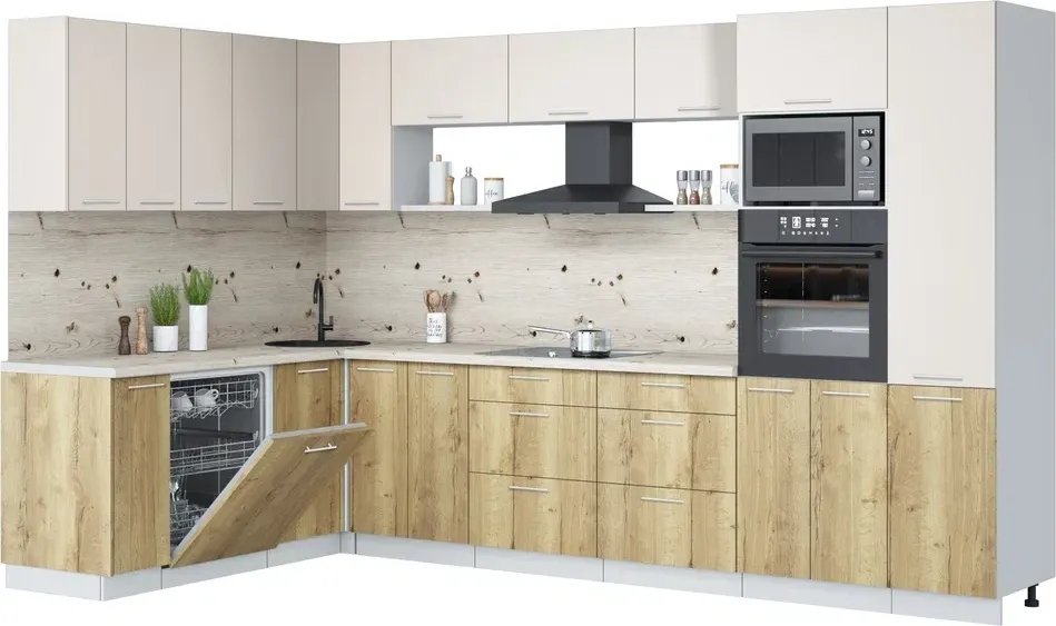 

Готовая кухня Интерлиния Мила Лайт 1.896х3.38 (персидский жемчуг/дуб золотой/бискайская сосна)