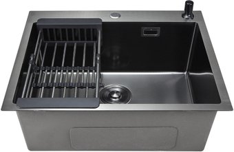 Кухонная мойка Stellar Decor S6550NB-D (нано черный)