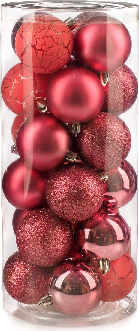 

Елочная игрушка Ausini VT25-04020-8 (темная роза, 24 шт)