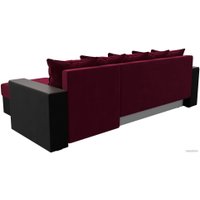 Угловой диван Лига диванов Дубай лайт правый 114179 (микровельвет бордовый/черный)