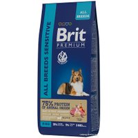 Сухой корм для собак Brit Premium Dog Sensitive ягненок и индейка 15 кг