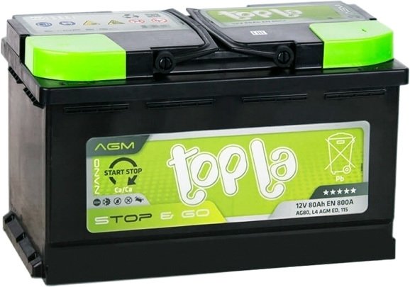 

Автомобильный аккумулятор Topla TOP AGM Stop&Go TAG80 (80 А·ч)