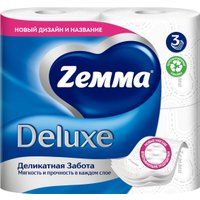 Туалетная бумага Zemma Deluxe Деликатная Забота 3 слоя (4 рулона)