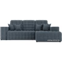 Угловой диван Мебель-АРС Мадрид правый (велюр серо-синий HB-178 26)