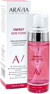 

Aravia Пенка для умывания Laboratories Energy Skin Foam с муцином улитки и гинкго билоба 150 мл