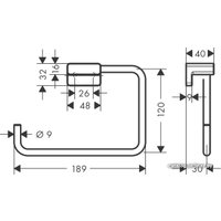 Держатель для полотенца Hansgrohe AddStoris 41754000