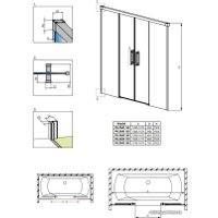 Стеклянная шторка для ванны Radaway Idea PN DWD 170