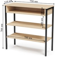 Стеллаж Mio Tesoro Mila Loft (дуб сонома/черный)